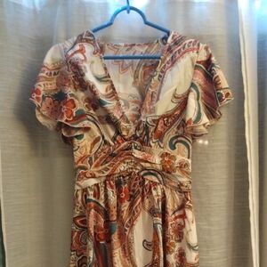 Elegant Paisley Print Dress
